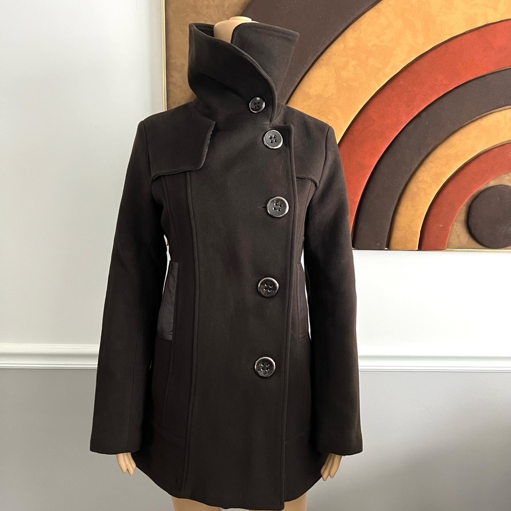 Mackage Raffy Black Double-Breasted Wool Cashmere Coat Sz: S